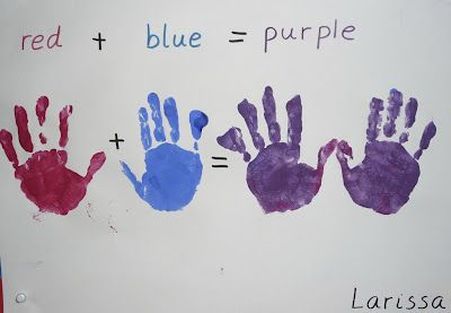 color mixing with hands